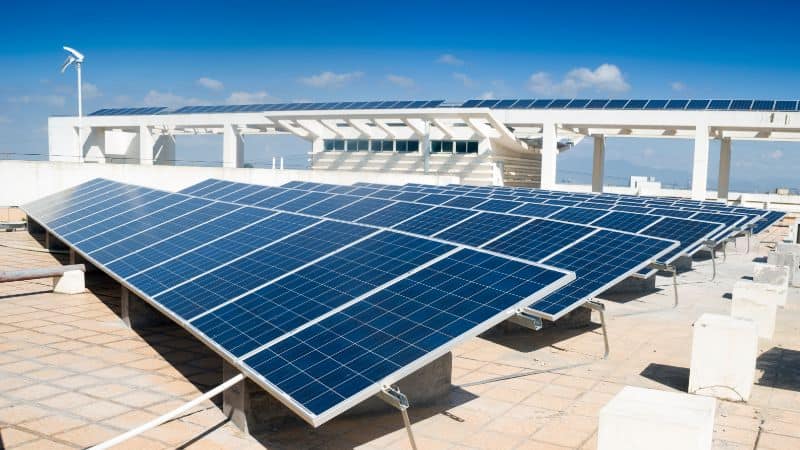 solar panels on flat roof
