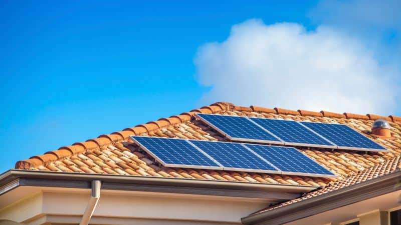 solar panels on roof