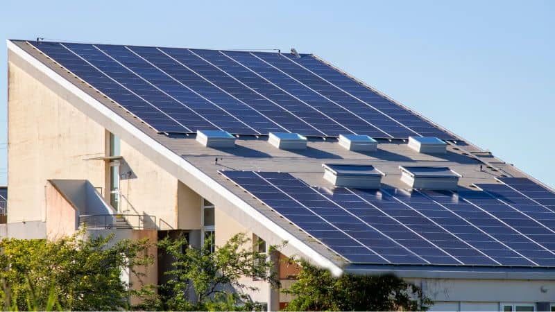 solar panels on the rooftop