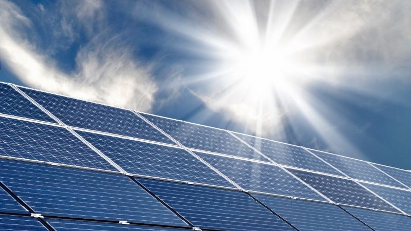 Solar panels harnessing clean energy from the sun for sustainable living and eco-friendly home solutions.